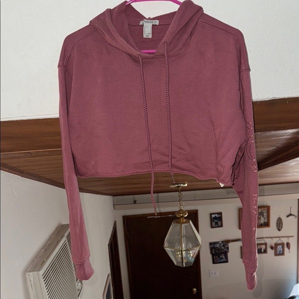 Women's Mauve Cropped Hoodie